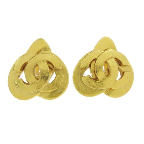 Chanel Heart Earrings Clip-On Gold 97P - Picture 1 of 4